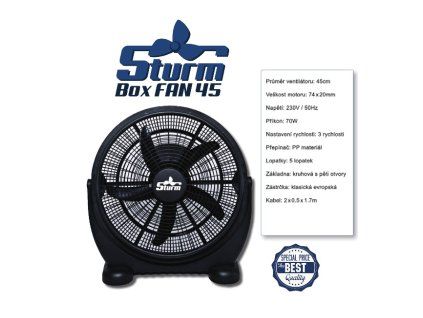 Cirkulační ventilátor STURM BOXFAN, průměr 45cm