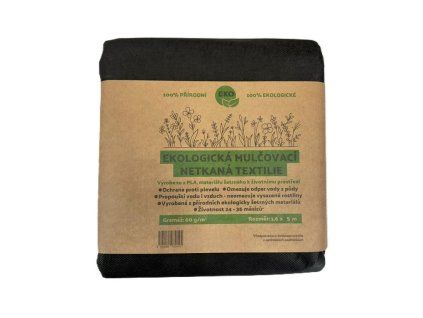 vyr 4337 201571 ECO Netkana mulcovaci textilie PLA 60g 1 6 x 5 m cerna kompostovatelna